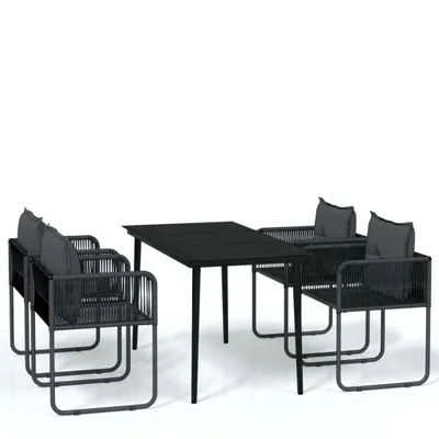 Produktbild von vidaXL 5-tlg. Garten-Essgruppe Schwarz