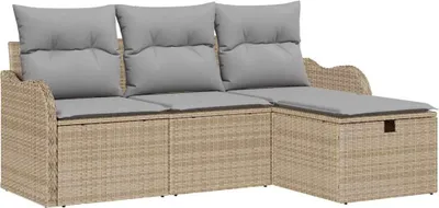 Produktbild von vidaXL Gartensofa-set 4 stk. Poly Rattan