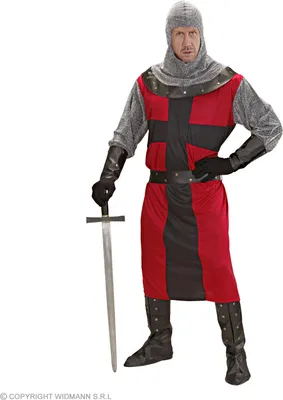 Produktbild von Mittelalterliches Ritter-Kostüm für Herren - Kreuzritter Verkleidung XL - 54/56