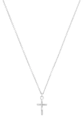 Produktbild von s.Oliver Kreuzkette für Mädchen aus 925er Silber mit Zirkonia