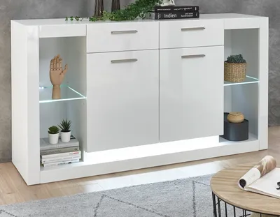 Produktbild von Sideboard "Ladis" in weiß Hochglanz Kommode 150 x 83 cm