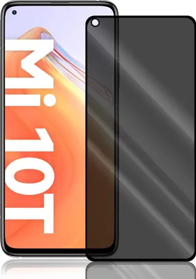 A smartphone screen protector is shown in front of a smartphone.