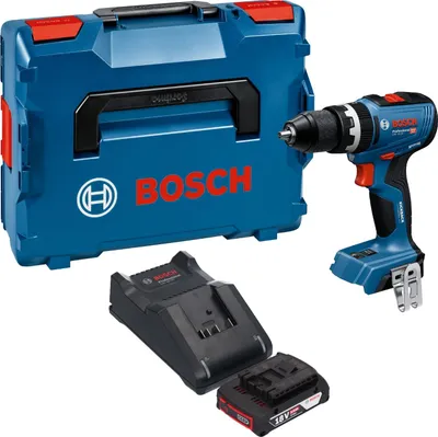 Produktbild von Bosch GSB 18V-65 Professional Akku Schlagbohrschrauber 18 V 65 Nm Brushless + 1x Akku 2,0 Ah + Ladegerät + L-Boxx
