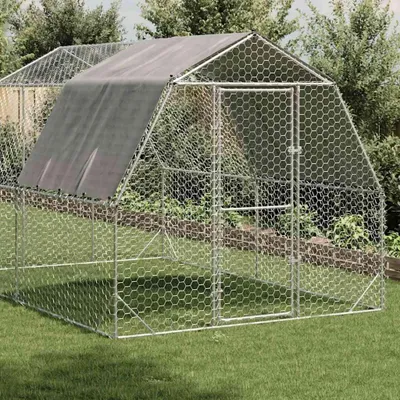 Obrázek produktu pro vidaXL Kurník se střechou 2,5x4x2,25 m Pozinkovaná ocel