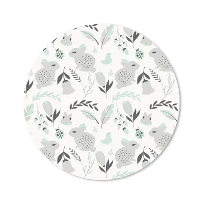 Produktbild von MuchoWow® Mauspad Mousepad Kaninchen - Muster - Frühling 20x20 cm - Mousepads - Maus Mat - Pad - Mausunterlage - Schreibtischmatte