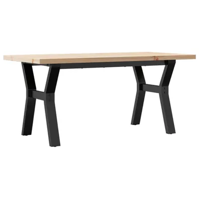Produktbild von vidaXL Couchtisch Y-Gestell 100x50x45,5 cm Massivholz Kiefer Stahl