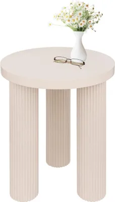Produktbild von "MISOU Beistelltisch Rund Couchtisch Modern Beige Nude 40cm MDF"