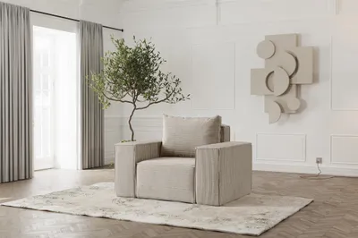 Produktbild von Sessel Designersessel ESTELLE in Stoff Poso Beige