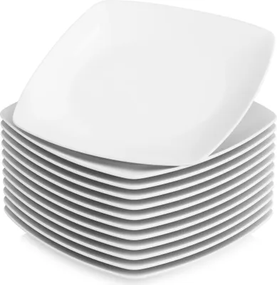 Produktbild von MALACASA, Serie Julia, 12 Tlg. Flachteller Set aus Porzellan Essteller Speiseteller für 12 Personen