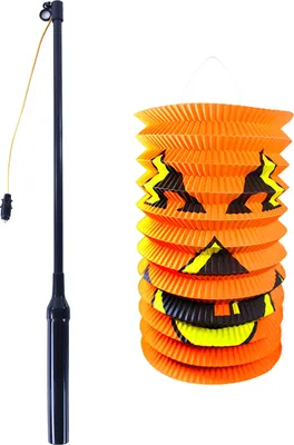 Produktbild von RAPPA Halloween Kürbislaterne 15 cm mit Leuchtstab 40 cm