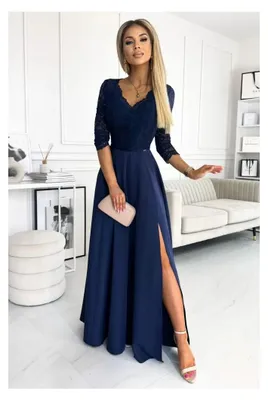 Productafbeelding van Numoco Damesjurk Amber, marineblauw, maat S