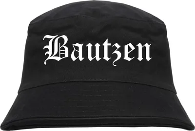 Produktbild von Bautzen Fischerhut - Altdeutsch - bedruckt - Bucket Hat Anglerhut Hut Schwarz L/XL
