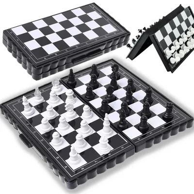 Zdjęcie produktu dla Szachy warcaby magnetyczne 2w1 podróżne mini gra planszowa na wycieczkę kompaktowa dla dzieci i dorosłych