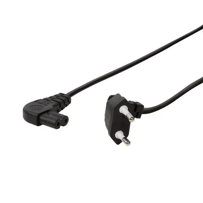 Immagine prodotto di Cavo di alimentazione Logilink spina Euro90°spina IEC90°0,75m bk
