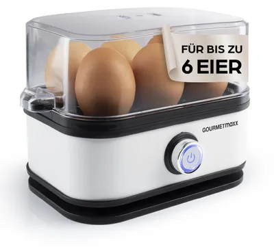 Produktbild von GOURMETmaxx Eierkocher für 6 Eier | Egg Boiler mit Eierstecher im Messbecher | E