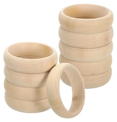 Holzarmband-Ringe, 10 Stück, 83 mm, glatt, für DIY-Basteln