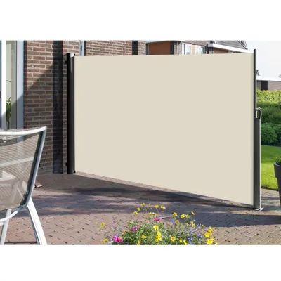 Produktbild von SONGMICS Alu-Seitenmarkise, ausziehbar, 160 x 300 cm, aus Polyester (280 g/m²), Markise, Sichtschutz, Sonnenschutz, Blickdicht, Seitenrollo, für Balkon, Terrasse, Garten, beige GSA160E