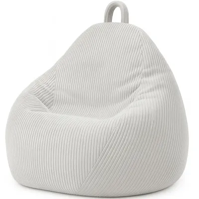 Produktbild von Birnen-Sitzsack aus Cord mit abnehmbarem Bezug 105 x 85 cm, Hellgrau