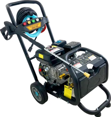 Produktbild von DeTec. Benzin Hochdruckreiniger Terrassenreiniger 7 PS Motor max. 170 bar inkl. 8 m Schlauch und 5 Düsen
