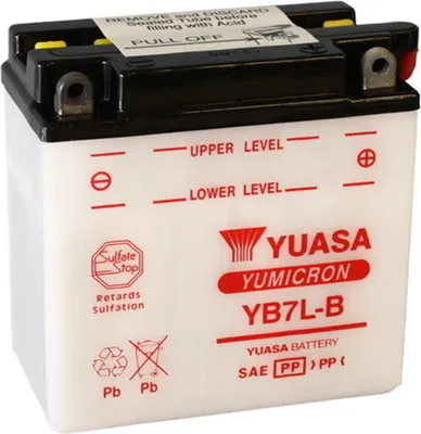 Imagen del producto de Batería de plomo-ácido YUASA, sin electrolito incluido - modelo YB7L-B