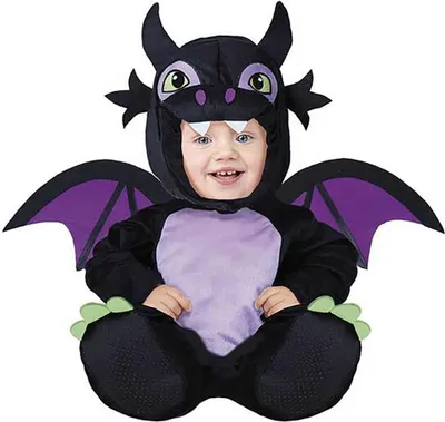 Productafbeelding van Draken jumpsuit, Halloween, fantasiekostuum, dier, vleugels, capuchon, onesie, babykleding, schattig, paars, zwart, avontuur, maat: 74/80, kleur: zwart