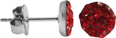 Produktbild von Kristalliner Ohrstecker Chirurgenstahl in verschiedenen Farben Größe - 6 mm Farbe - Rot