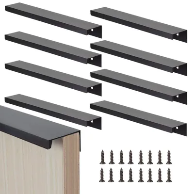 Obrázek produktu pro Madla na nábytek, 200 mm - Skryté madla na skříně - Madla do kuchyně - Madla na dveře - Madla na zásuvky - 8 kusů - Madla na zásuvky