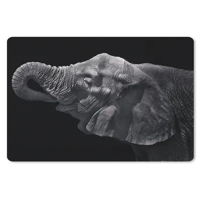 Produktbild von MuchoWow® Mauspad Mousepad Elefant - Tiere - Schwarz - Natur 27x18 cm - Mousepads - Maus Mat - Pad - Mausunterlage - Büroartikel - Desk Matten
