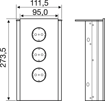 Produktbild von MIRA Eck Glas Eck-Steckdosenelement WEISS - Schuko 3-fach / Steckdosen