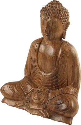Produktbild von Holzbuddha, Buddha Statue, Handarbeit 20 cm, Dhyana Mudra - Design 5, Braun, Buddhas