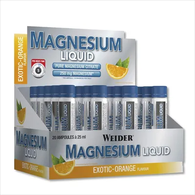 Image de Weider Magnésium liquide 20 x 25ml Ampoules Exotic-Orange