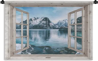 Produktbild von MuchoWow® Wandteppich Wandbehang Aussicht - Berg - Wasser 60x40 cm Tapisserie Dekoration Wandtuch - Wanddekorationen