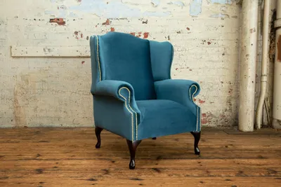 Productafbeelding van Ohrensessel Chesterfield Sofa Couch Polster 1 Sitzer Sessel Sofas Textil Turkis