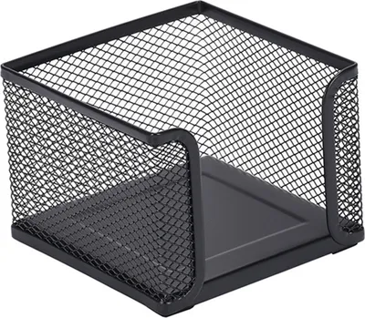 Produktbild von Aufbewahrungsbox für Notizblöcke, feines Netz, großes Fassungsvermögen, leicht zugänglich, schwarz, robustes Metall, Schreibtisch-Notizblock, Haftnotiz-Organizer, Haushaltsbedarf
