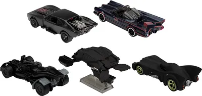 Image de Hot Wheels Batman Set, 5 modèles de Batmobile appréciés des fans pour les collectionneurs