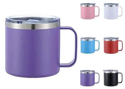Produktbild von Isolierender Becher mit Griff, 350 ml, doppelwandiger Edelstahlbecher