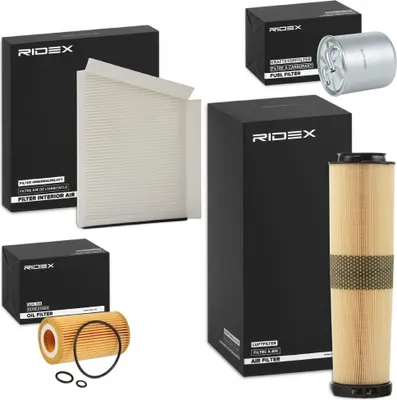 Produktbild von RIDEX Filterset Inspektionspaket Filtersatz passend für MERCEDES-BENZ E-Klasse Limousine (W211) E-Klasse T-modell (S211) C-Klasse Sportcoupe (CL203)