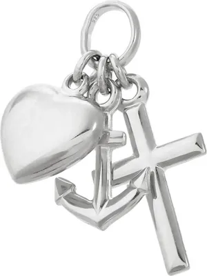 Produktbild von Glaube Liebe Hoffnung 925 Sterlingsilber 14mm Kettenanhänger Rhodiniert 9102