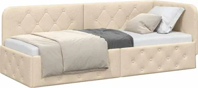 Produktbild von Eckbettgestell Creme 80 x 200 cm Stoff