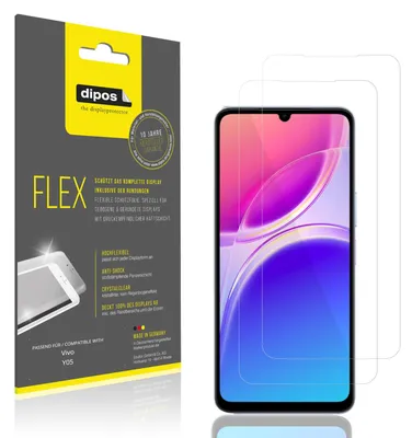 Image de 2x Film de protection d'écran pour Vivo Y05, recouvre 100% de l'écran, dipos Flex