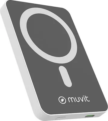 Zdjęcie produktu dla Muvit MCCHP0006, 5000 mAh, Litowo-polimerowy (LiPo), Bezprzewodowe ładowanie, Szary, Biały