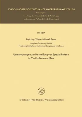 Produktbild von Untersuchungen zur Herstellung von Spezialkoksen in Vertikalkammeröfen