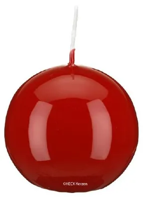 Produktbild von Kugelkerzen Glanz-Lack Weihnachtsrot Erdbeere Ø 10 cm, 4 Stück