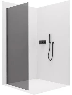 Obrázok produktu pre CERANO – Bočná stena Lantono L/P – 8 mm – matná čierna, grafitové sklo – 100 × 195 cm