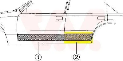 Produktbild von VAN WEZEL 1734178 Autotür Reparaturblech äusserer Teil unterer Teil hinten Rechts für FIAT Uno Schrägheck (146)