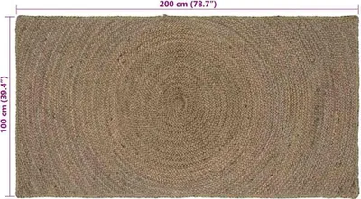 Image de vidaXL Tapis de salon Gris 100 x 200 cm Jute