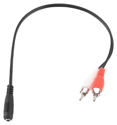Image de Câble audio de 0,25 mètre, adaptateur stéréo femelle 3,5 mm vers 2 mâles, câble en Y pour téléviseur HD, casque, amplificateur