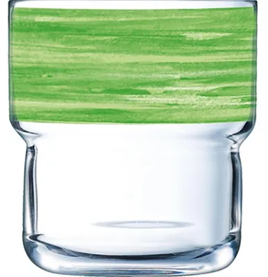 Immagine prodotto di Bicchiere verde in plastica impilabile, capacità 22 cl - confezione da 6 pezzi