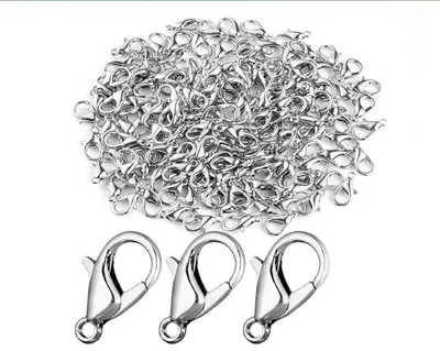 Produktbild von 100x Karabiner Miniblings Verschluss 12x6mm Material Basteln DIY versilbert