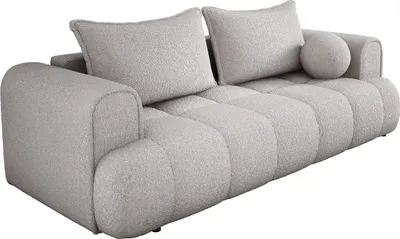 Produktbild von DomoHome Sofa COCO Schlafsofa Mit Bettfunktion, Anthology Stoffbezug, 2-Sitzer, Freistehend, Größe: 250x105x90cm Farbe: Hellgrau